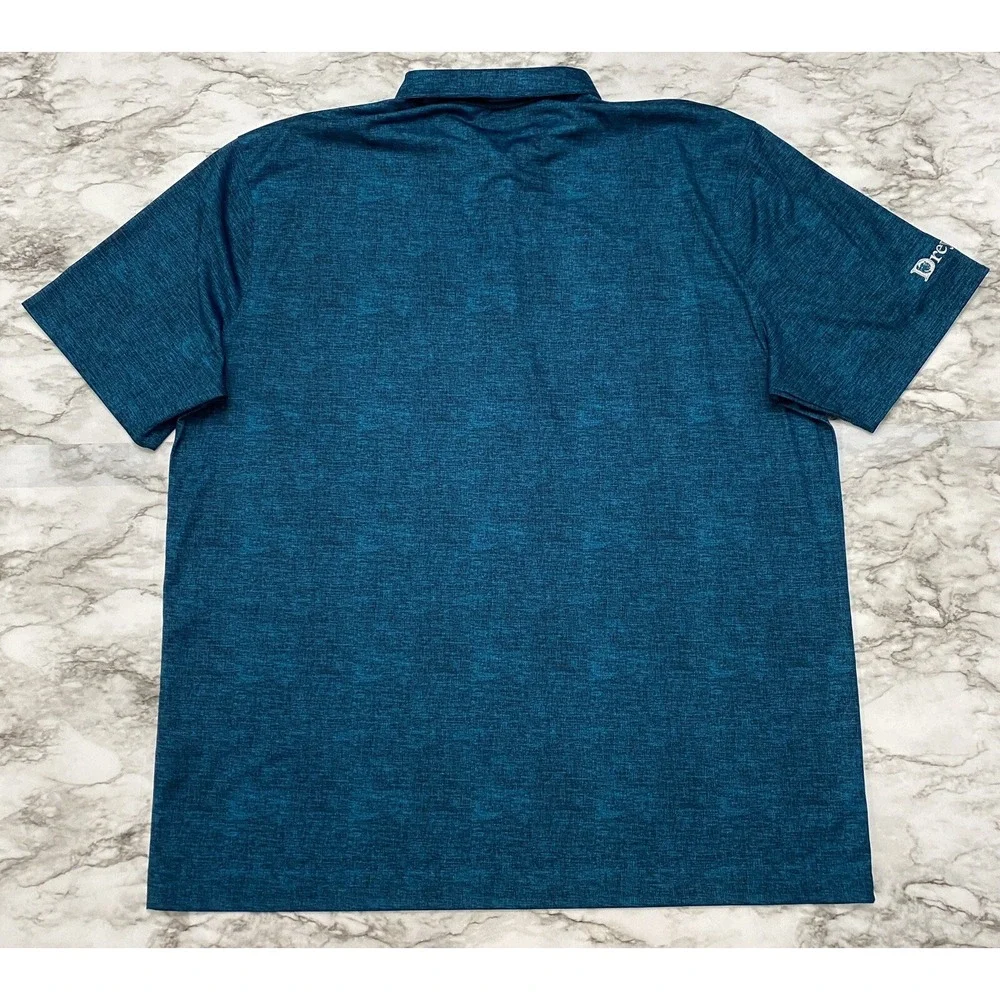 Nike Golf Polo Mens Shirt XL Blue Black‎ Heathered Dri Fit Short Sleeve Dreyfus